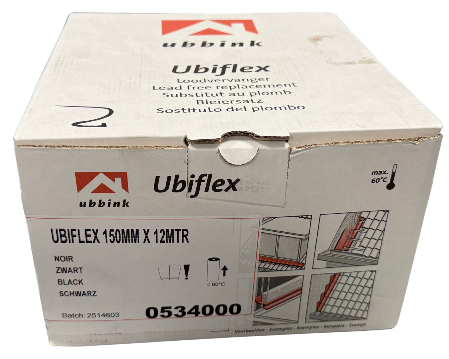 Ubiflex Lead-Free Flashing – 150mm × 12m (Black)
