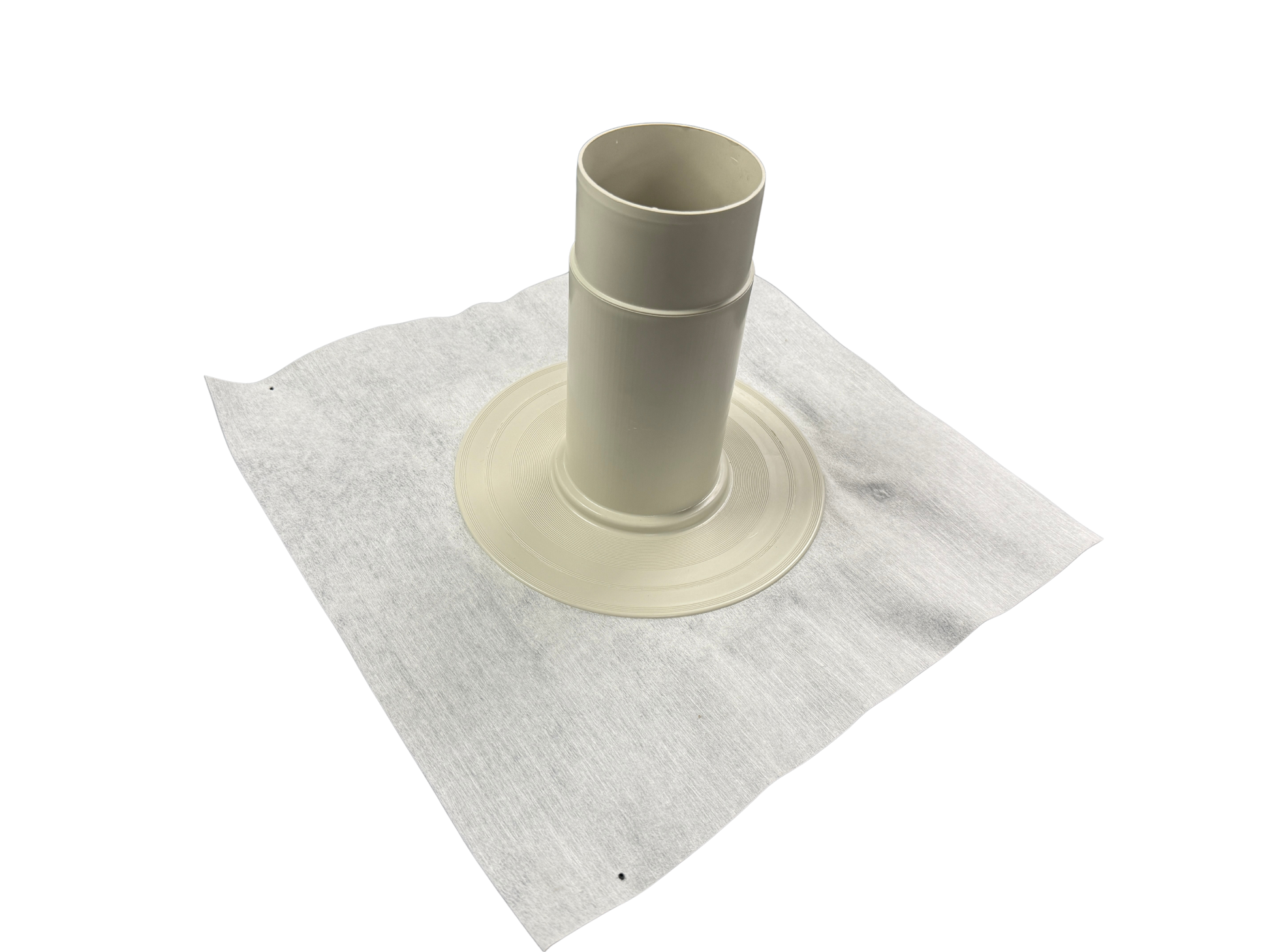 Roof outlet for liquid coatings with flange