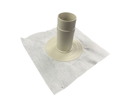 Roof outlet for liquid coatings with flange