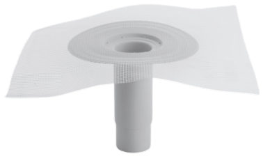 Roof outlet for liquid coatings with flange