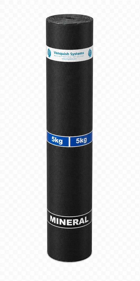 Vanquish® Sty-Bond Torch-On SBS Charcoal Mineral Capsheet – 5kg (-15°C), 8m × 1m